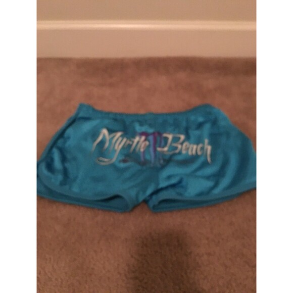 EXIST Women's Juniors Mesh Mini Shorts MYRTLE BEACH South Carolina Size L Blue - Picture 7 of 12